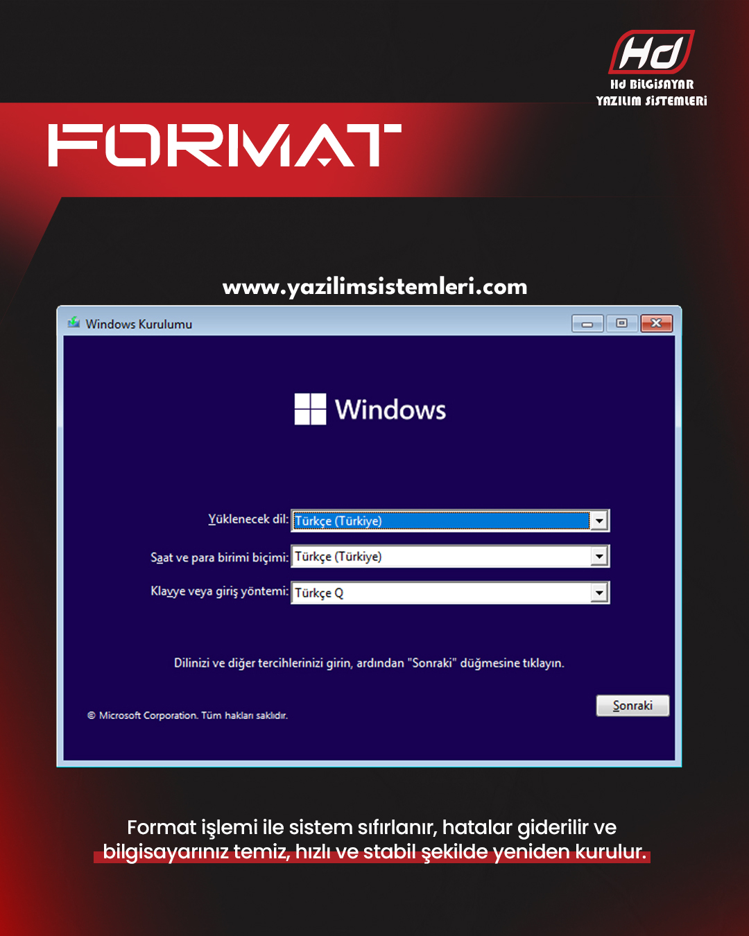 Format Atma Nedir? Format atma, bilgisayardaki tüm verileri silerek işletim sistemini yeniden kurma işlemidir. Bu işlem sayesinde sistem sıfırlanır ve bilgisayar daha hızlı çalışır. Ayrıca gereksiz dosyalar tamamen kaldırılır. HD Bilgisayar, format atma işlemini güvenli şekilde gerçekleştirir ve veri kaybını önlemek için gerekli kontrolleri sağlar. Format Atma Neden Gereklidir? Zamanla bilgisayarlar yavaşlar ve performans düşer. Bununla birlikte virüsler, hatalı yazılımlar ve gereksiz dosyalar sistemi olumsuz etkiler. Format atma, bu sorunları ortadan kaldırır ve cihazı ilk günkü haline yakın performansa getirir. Özellikle şu durumlarda format atma gerekir: Bilgisayarın aşırı yavaşlaması Virüs ve zararlı yazılım sorunları Sistem hataları ve donmalar Programların düzgün çalışmaması Bu nedenle düzenli bakım yapılmadığında format atma en etkili çözüm olur. Temiz Kurulumun Avantajları Temiz kurulum, bilgisayar performansını doğrudan artırır. Örneğin sistem daha hızlı açılır ve programlar daha akıcı çalışır. Ayrıca gereksiz yazılımlar yüklenmediği için cihaz daha stabil olur. Bunun yanı sıra güvenlik de artar. Çünkü temiz kurulum sırasında yalnızca gerekli programlar yüklenir. Böylece zararlı yazılımların sisteme yerleşmesi engellenir. HD Bilgisayar ile Format Atma Hizmeti HD Bilgisayar, format atma ve temiz kurulum hizmetinde profesyonel çözümler sunar: İşletim sistemi kurulumu yapar Gerekli sürücüleri eksiksiz yükler Temel programları kurar Sistem optimizasyonu sağlar Ayrıca detaylı bilgi için 👉 https://hdbilgisayar.com/hizmetler/ sayfasını ziyaret edebilirsiniz. Format Atma Ne Zaman Yapılmalı? Bilgisayarınız sık sık donuyorsa format atma zamanı gelmiş olabilir. Özellikle sistem açılışı uzun sürüyorsa bu durum ciddi performans sorununa işaret eder. Bu yüzden erken müdahale cihazın ömrünü uzatır. Sonuç olarak format atma, bilgisayarınızı hızlandırmanın en etkili yollarından biridir. HD Bilgisayar ile cihazınız hızlı, güvenli ve sorunsuz çalışır. Görsel alt metin önerisi: “format atma işlemi” “bilgisayar temiz kurulum”