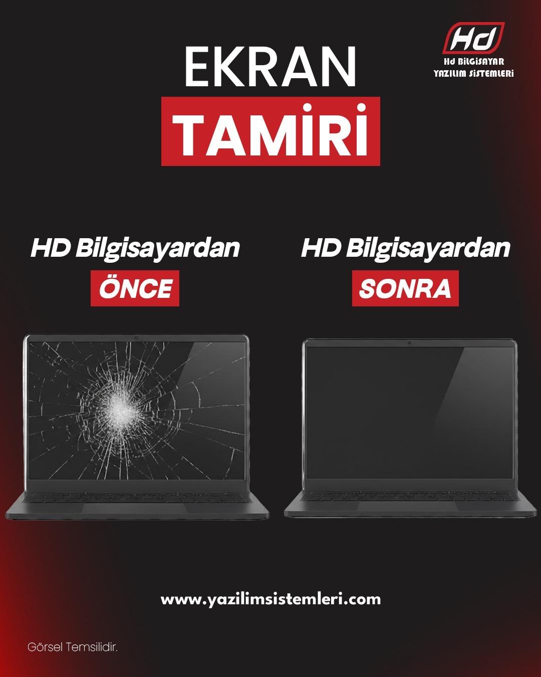 Laptop Ekran Değişimi Nedir? Laptop ekran değişimi, kırılmış, çatlamış veya arızalı laptop ekranlarının profesyonel bir şekilde yenilenmesi işlemidir. Hasarlı ekranlar, cihazın kullanımını zorlaştırır ve görüntü kalitesini düşürür. HD Bilgisayar olarak ekran değişimi hizmetimizi uzman teknik ekibimizle sunuyoruz. Bu sayede laptopunuz hızlı, güvenli ve sorunsuz çalışır. Laptop Ekran Arızaları Neden Olur? Laptop ekran sorunları birçok sebepten kaynaklanabilir: Cihazın düşmesi veya darbeye maruz kalması Sıvı teması veya nem Kablo ve bağlantı sorunları Ekran panelinin yaşlanması veya bozulması Bu durumlarda laptop ekran değişimi, cihazınızın kullanım ömrünü uzatır ve görsel deneyimi geri kazandırır. Laptop Ekran Değişimi ile Sağlanan Avantajlar Ekran değişimi, cihazın hem performansını hem de kullanıcı deneyimini iyileştirir. Başlıca avantajlar: Kırık veya çatlamış ekran sorunları çözülür Görüntü kalitesi düzelir ve renkler canlı olur Dokunmatik ekran sorunları giderilir (dokunmatik modellerde) Cihazın ömrü uzar ve verimliliği artar HD Bilgisayar ile ekran değişimi hızlı ve garantili bir şekilde yapılır. HD Bilgisayar Laptop Ekran Değişimi Hizmeti Hizmetimiz kapsamlıdır: Arızalı ekranın tespiti ve uygun yedek ekran seçimi Profesyonel montaj ve bağlantı kontrolü Görüntü ve dokunmatik testleri Teknik destek ve garanti Daha fazla bilgi için 👉 Hizmetlerimiz sayfasını ziyaret edebilirsiniz. Laptop Ekran Değişimi Ne Zaman Yapılmalı? Laptop ekranınız çatlamış, siyah veya renkli çizgiler oluşmuşsa hemen ekran değişimi yapılmalıdır. Erken müdahale, daha fazla arızanın önüne geçer ve cihazınızı güvenle kullanmanızı sağlar. Sonuç olarak laptop ekran değişimi, kırık ve hasarlı ekran problemlerini çözen kritik bir işlemdir. HD Bilgisayar ile ekranınız güvenli ve profesyonel şekilde değiştirilir. Görsel alt metin önerisi: “laptop ekran değişimi işlemi” “hasarlı laptop ekran onarımı”